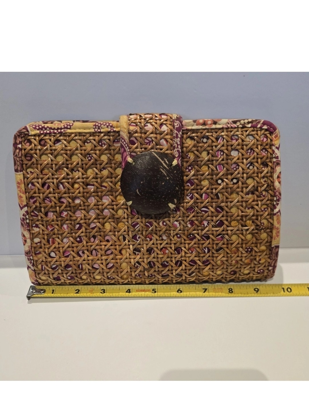 Vera Bradley Women's Tiki Wicker Woven Clutch Purse Snap Closure Multicolor - Picture 2 of 13